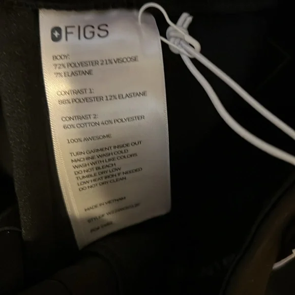 FIGS Black Women's Scrub Jogger Pants with Contrast Drawstring - Picture 4 of 4